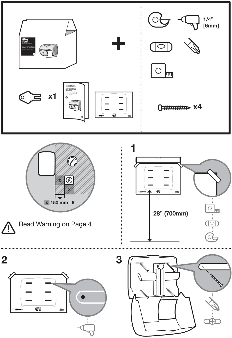 TORK T11 OptiCore Twin Roll Bath Tissue Dispenser - Description 1
