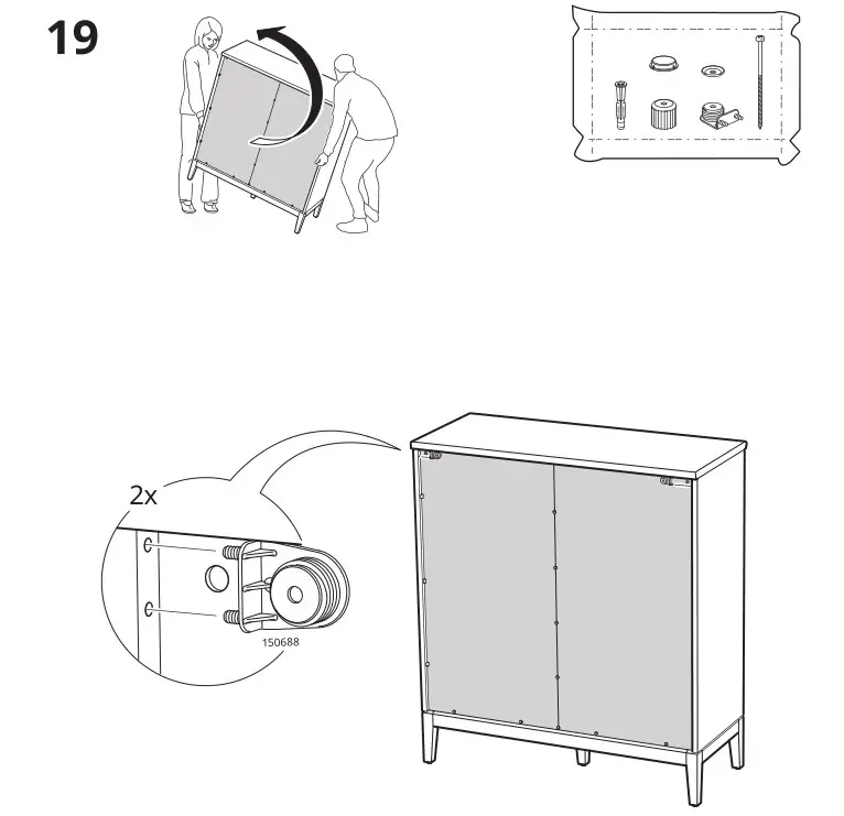 IKEA 804.588.20 IDANÄS Cabinet with bi-fold Doors - Installation 19