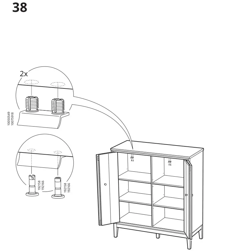 IKEA 804.588.20 IDANÄS Cabinet with bi-fold Doors - Installation 38.1