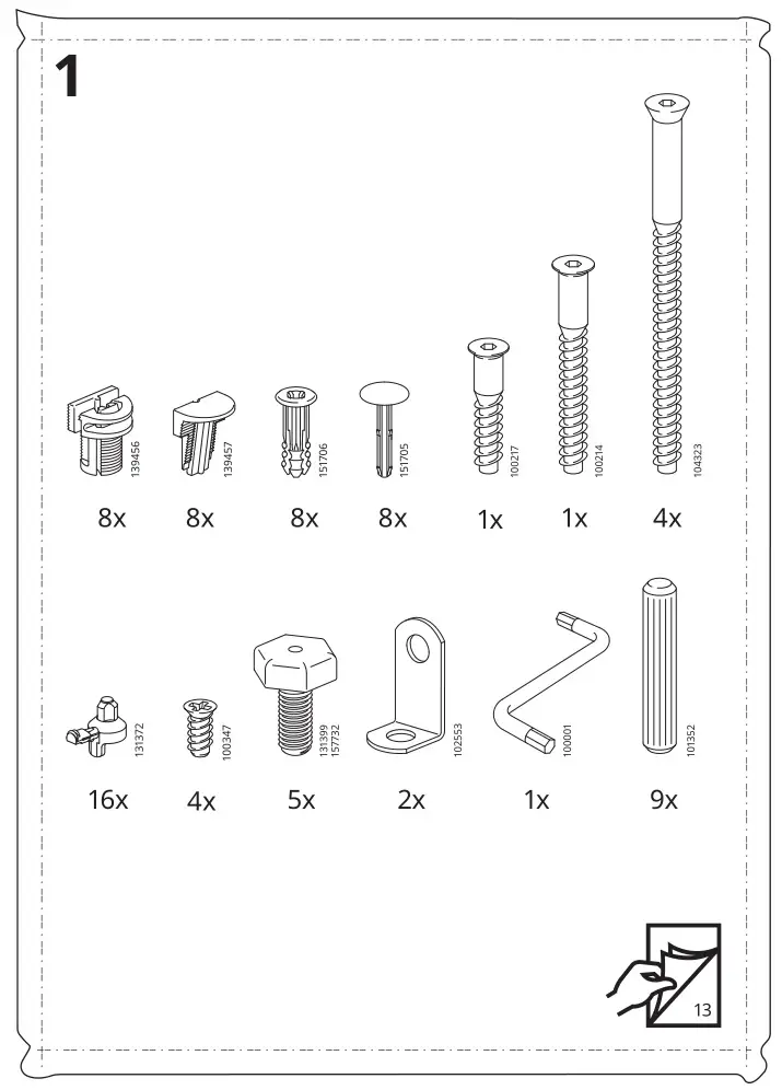 IKEA 804.588.20 IDANÄS Cabinet with bi-fold Doors - Parts 1