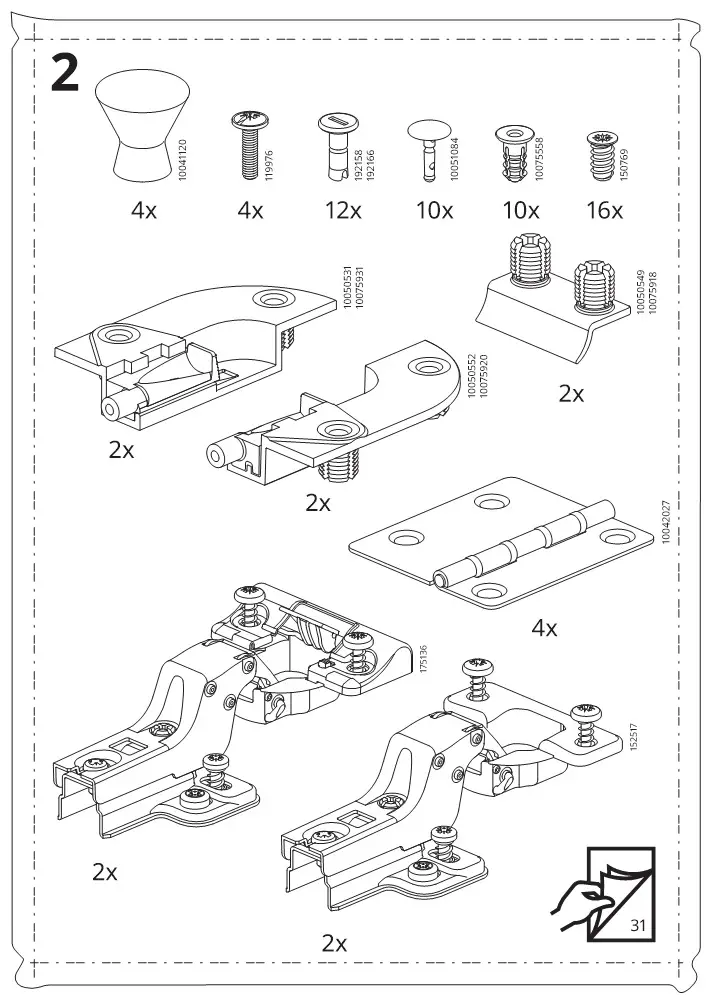IKEA 804.588.20 IDANÄS Cabinet with bi-fold Doors - Parts 2