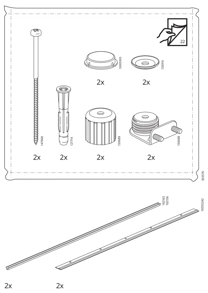 IKEA 804.588.20 IDANÄS Cabinet with bi-fold Doors - Parts 3