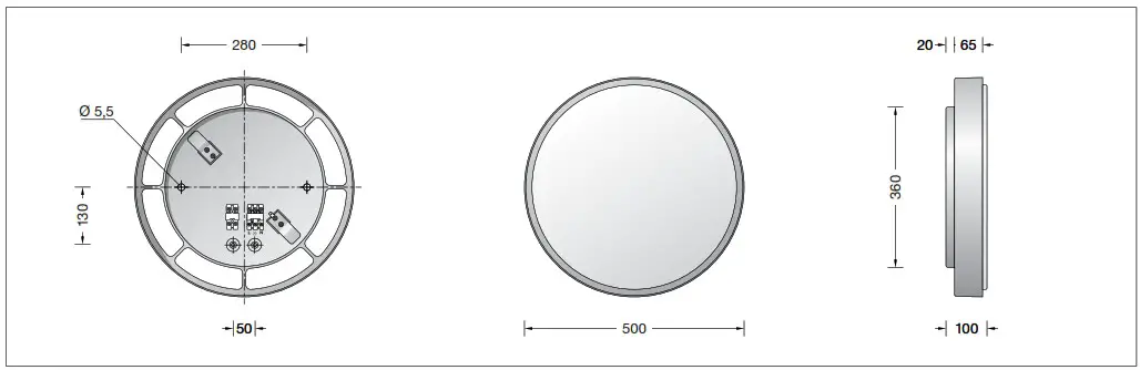 BEGA 12165.1 LED Ceiling and Wall Luminaire - Cover