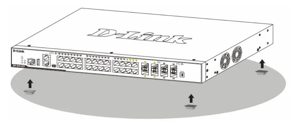 Attaching rubber feet to the switch