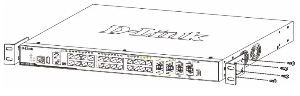Attaching rack-mount brackets to the switch