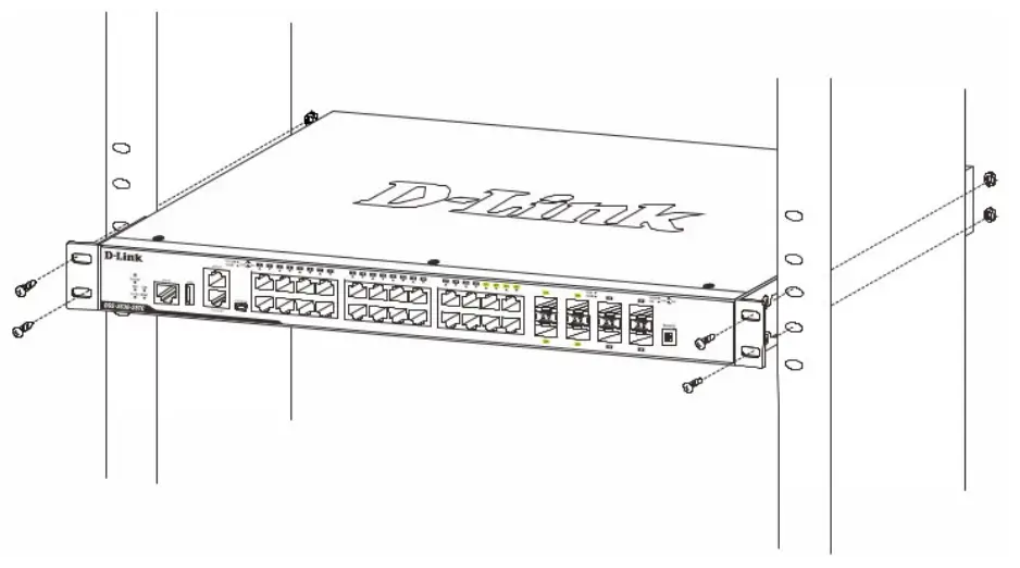 Installing the switch in a rack