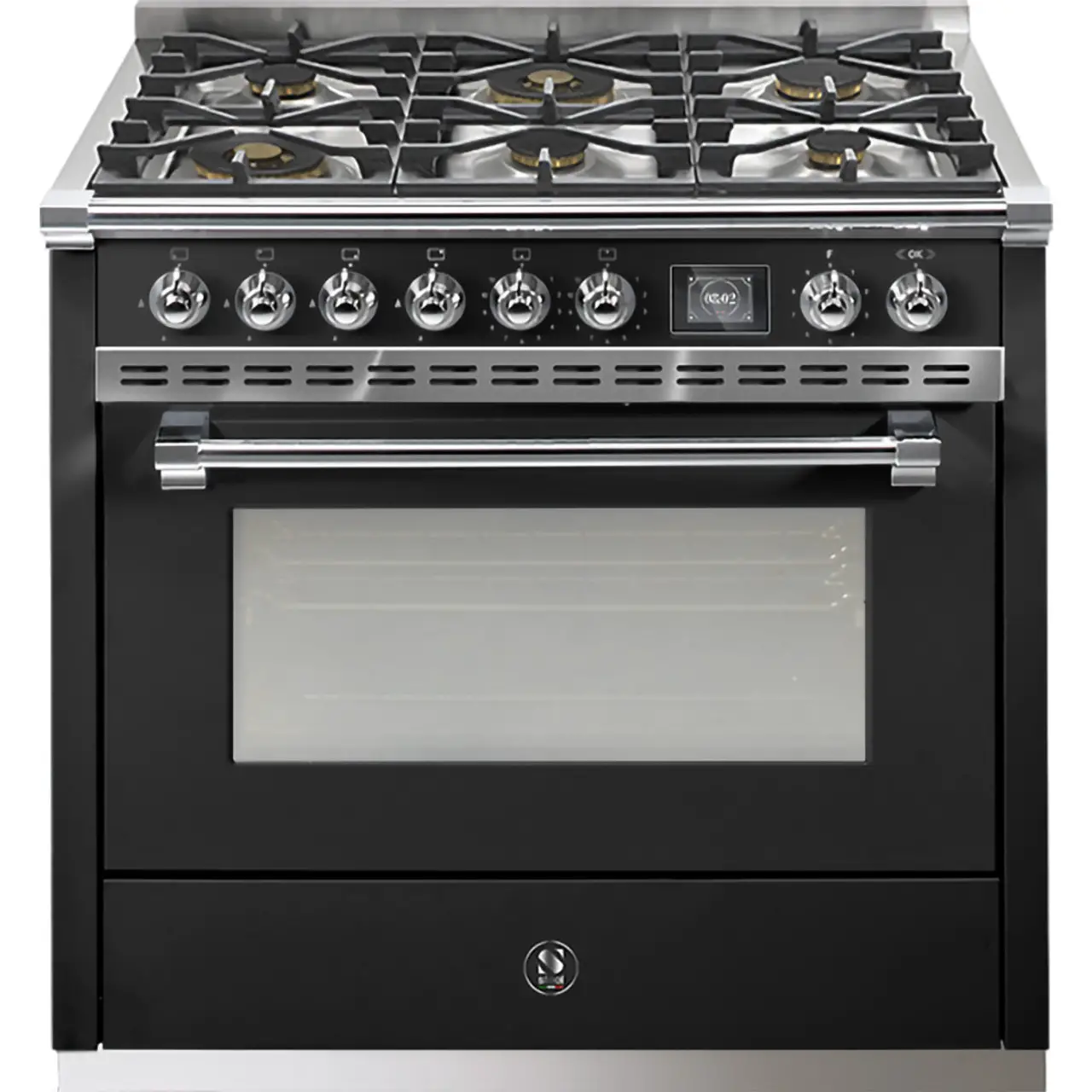 Steel AQ9S 6W AN N ASCOT 90cm Upright Cooker With Combi-Steam Oven