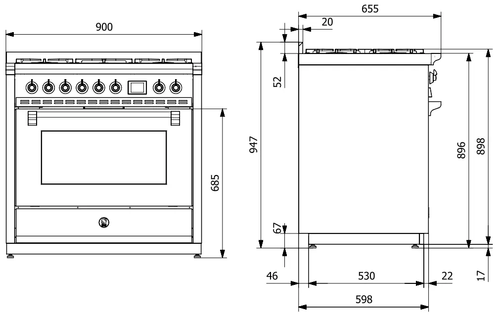 Steel AQ9S 6W AN N ASCOT 90cm Upright Cooker With Combi-Steam Oven