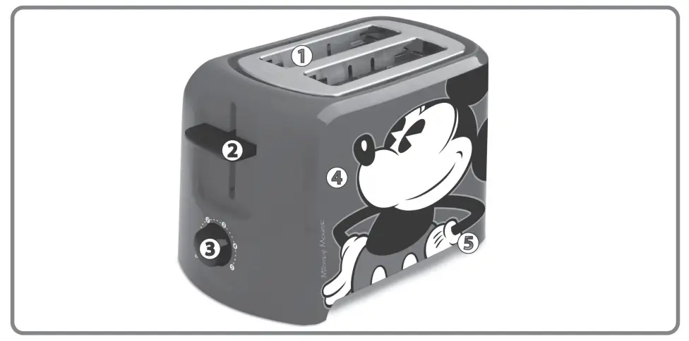 Disney DCM-21 Mickey Mouse 2 Slice Toaster fig1