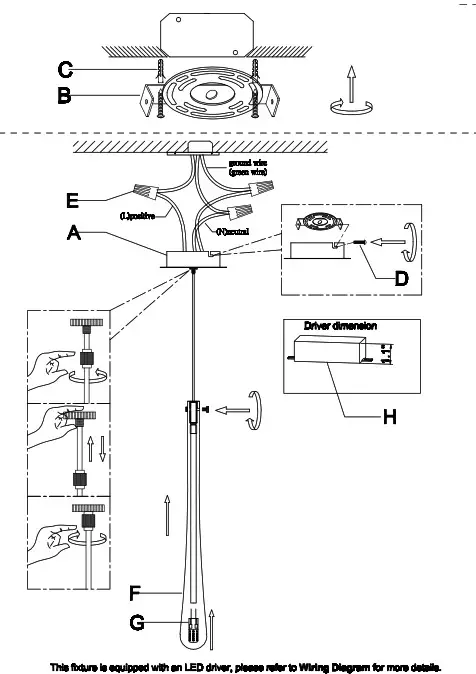 ET2 E24211 Stillo 1 Light LED Pendant - FIG 1