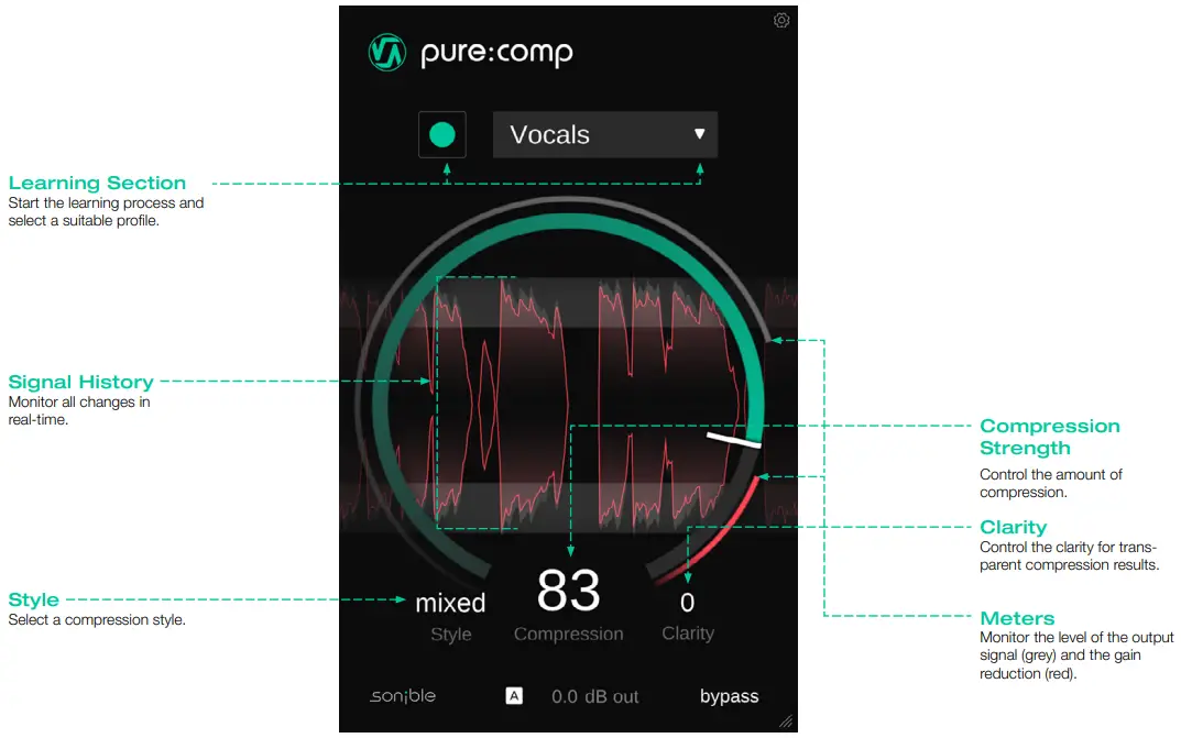 sonible pure comp app - User interface