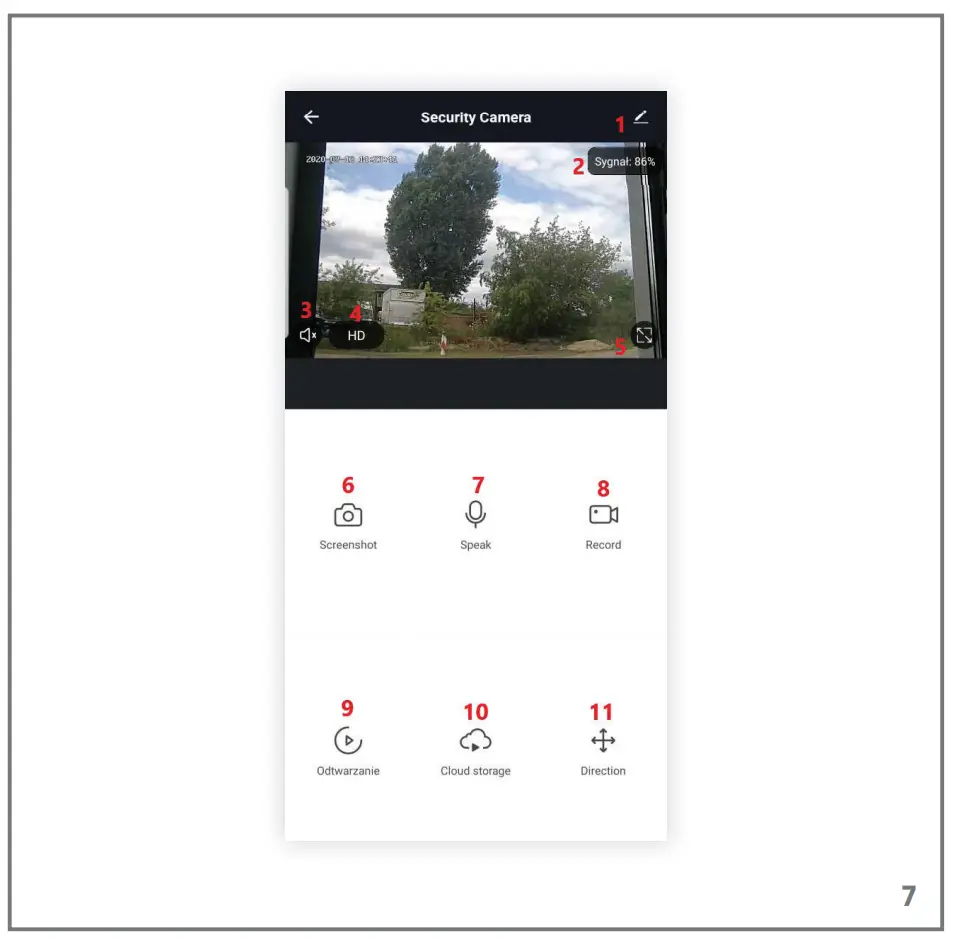Description of mobile application functions (see fig. 7)