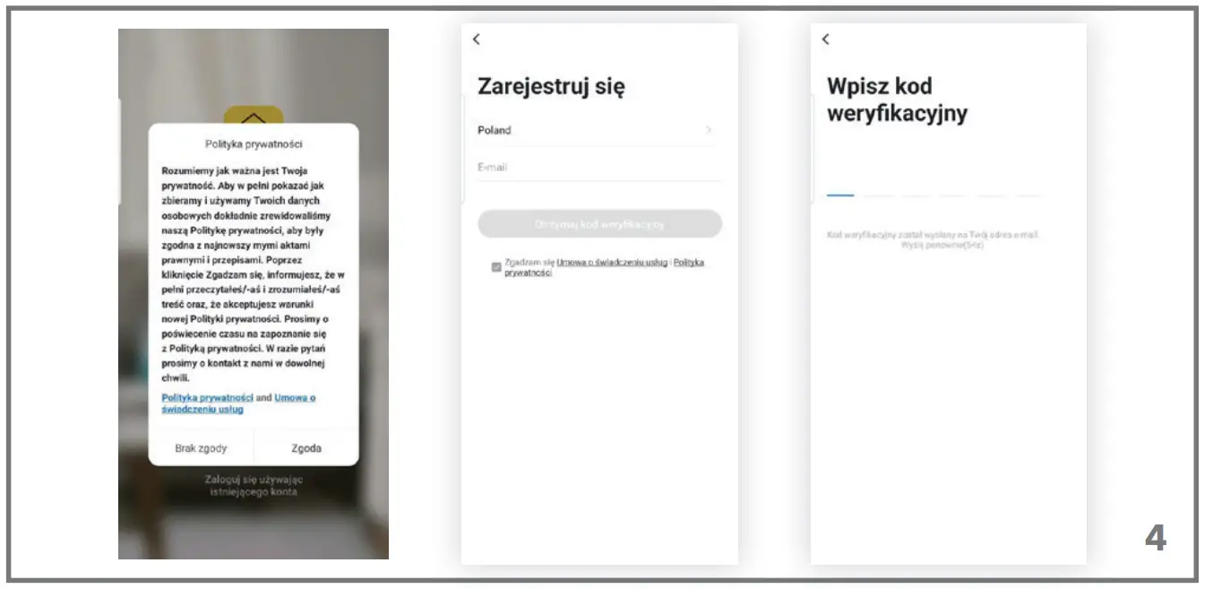 Register new user (see fig. 3 and 4)