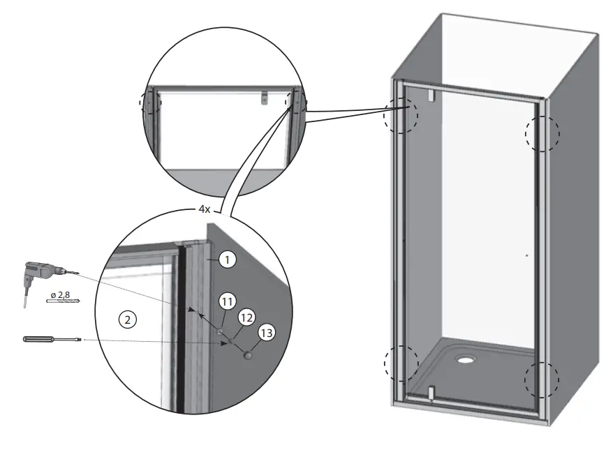 RAVAK NDOP1 80 Shower Door - assembly 10