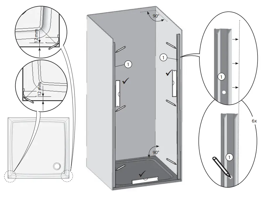 RAVAK NDOP1 80 Shower Door - assembly 5
