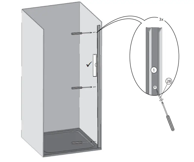 RAVAK NDOP1 80 Shower Door - assembly 7