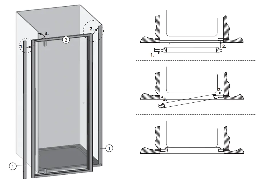 RAVAK NDOP1 80 Shower Door - assembly 8