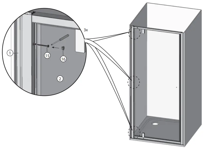 RAVAK NDOP1 80 Shower Door - assembly 9