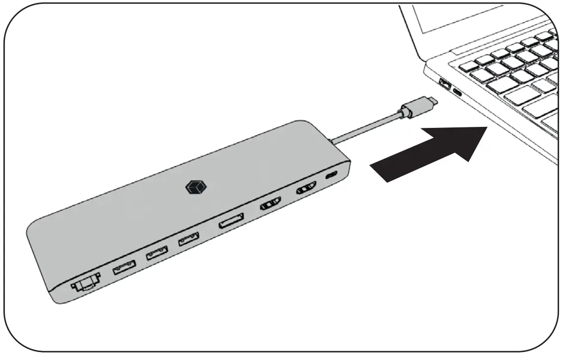 ICY BOX IB DK2116 C USB Type C Notebook Docking Station - Connect the USB
