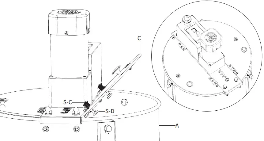 V I V O BEE-V004E Electric 4 to 8 Frame Stainless Steel Honey Extractor - fig 6