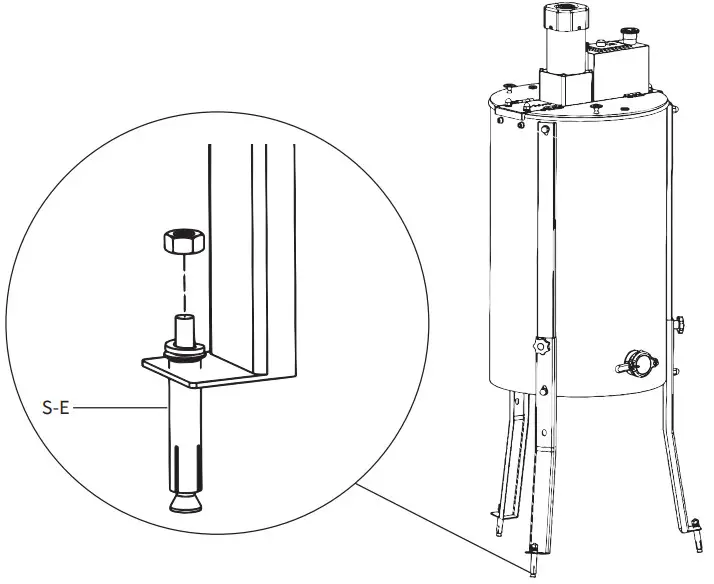 V I V O BEE-V004E Electric 4 to 8 Frame Stainless Steel Honey Extractor - fig 8