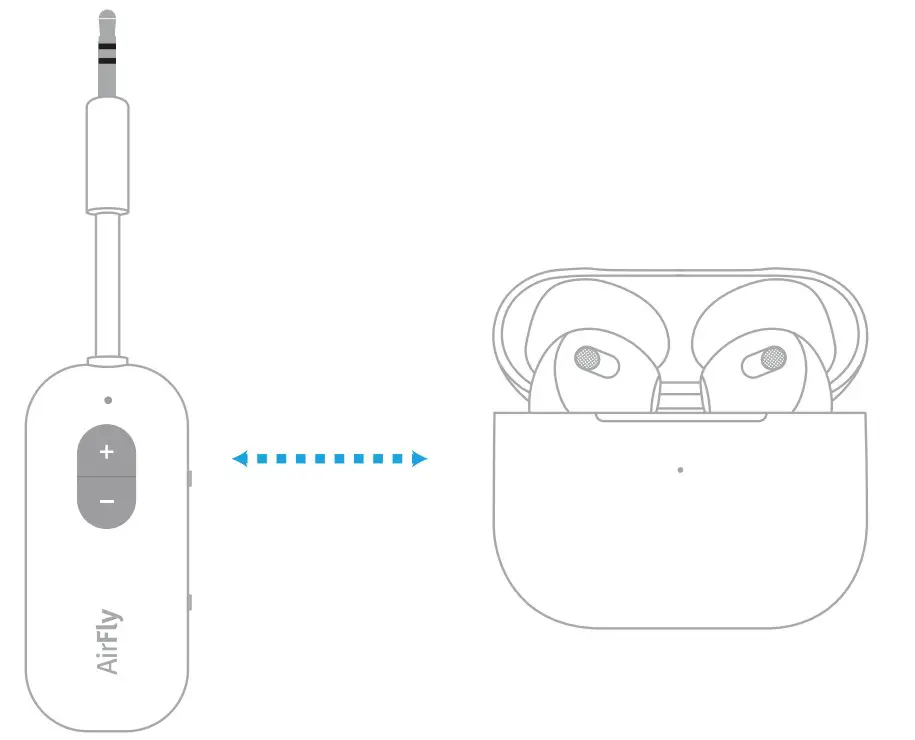 twelve south AirFly SE Bluetooth Transmitter Connects Wireless Headphones - pairing