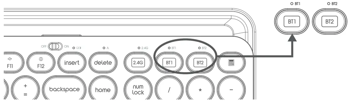 WALTON WMDK001WN Multi Device Keyboard - Bluetooth Pairing