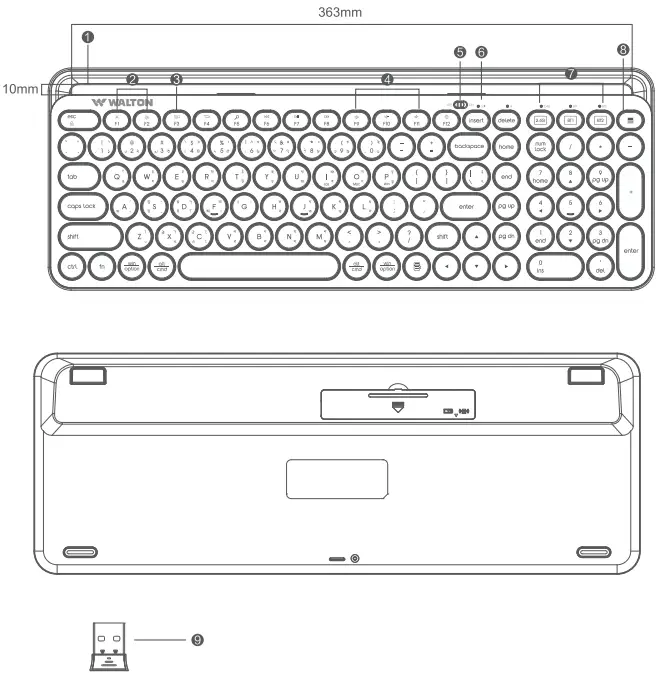 WALTON WMDK001WN Multi Device Keyboard - Description