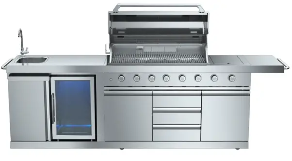 MUSTANG G611A OK XL Outdoor Fridge Faucet 4 Burner -