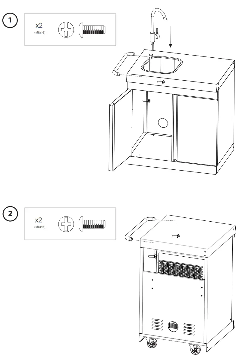 MUSTANG G611A OK XL Outdoor Fridge Faucet 4 Burner - fig1