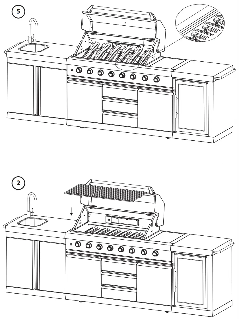 MUSTANG G611A OK XL Outdoor Fridge Faucet 4 Burner - fig4
