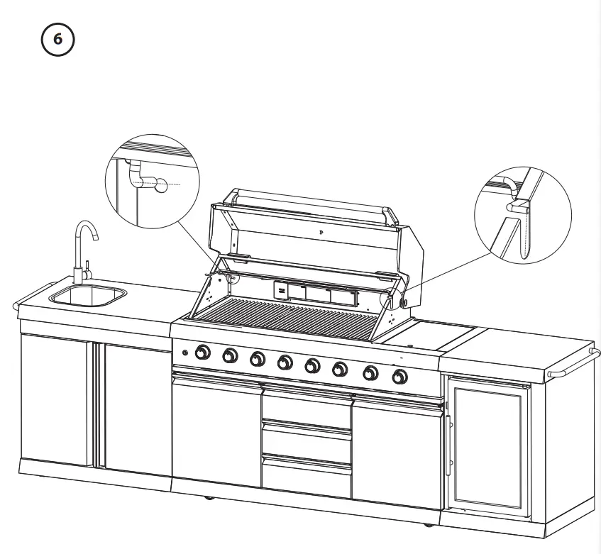 MUSTANG G611A OK XL Outdoor Fridge Faucet 4 Burner - fig5