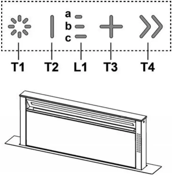 elica Getup 90cm Downdraft Extractor - Control Display B