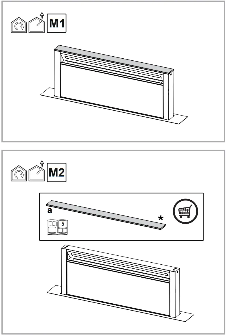elica Getup 90cm Downdraft Extractor - Mounting 1