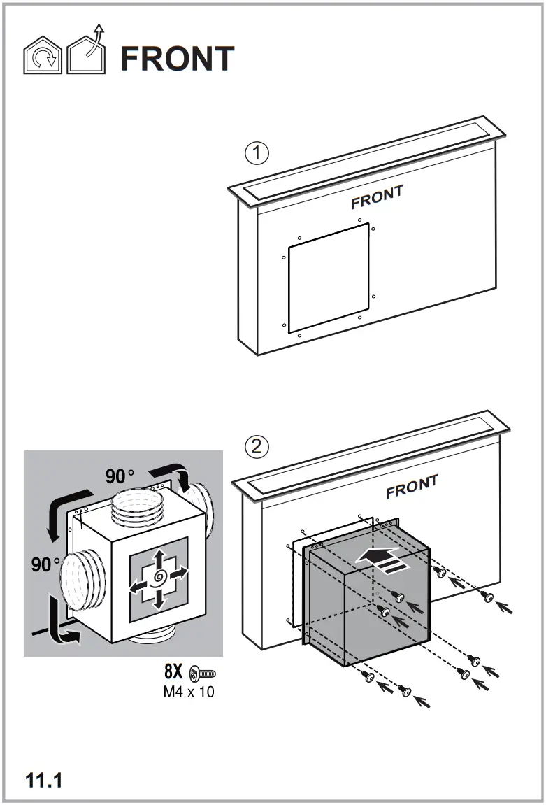 elica Getup 90cm Downdraft Extractor - Mounting 12