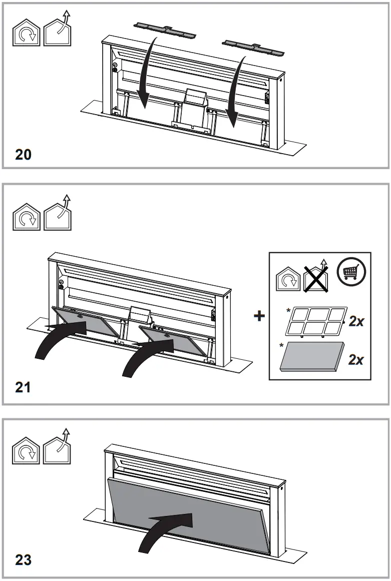 elica Getup 90cm Downdraft Extractor - Mounting 18