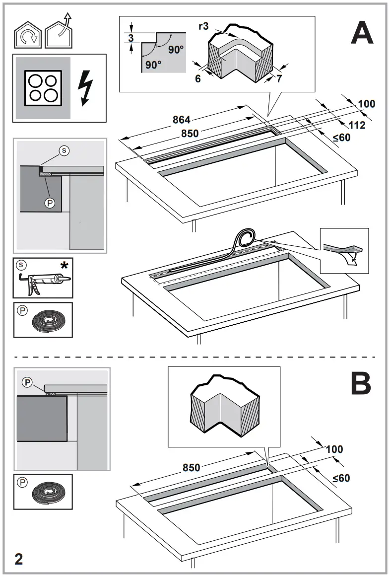 elica Getup 90cm Downdraft Extractor - Mounting 3