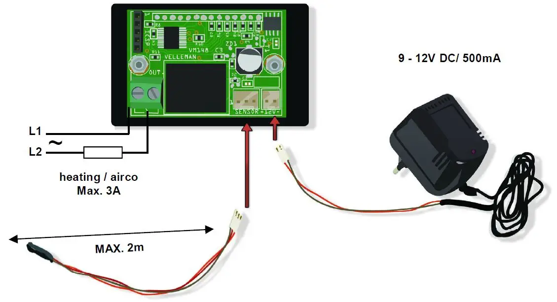velleman VM148 Programmable Thermostat-fig-1