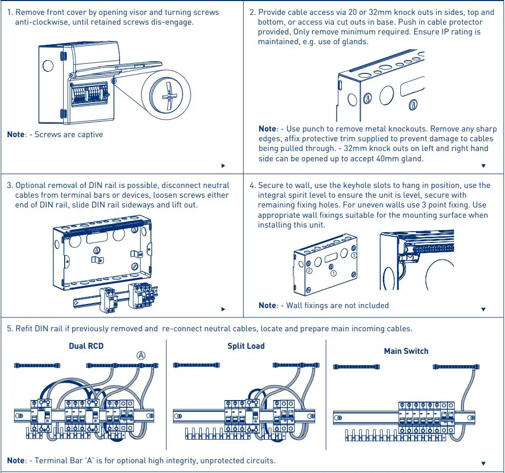 BRITISH GENERAL CFUGA2IL Metal Consumer Unit Instruction Manual - Instructions
