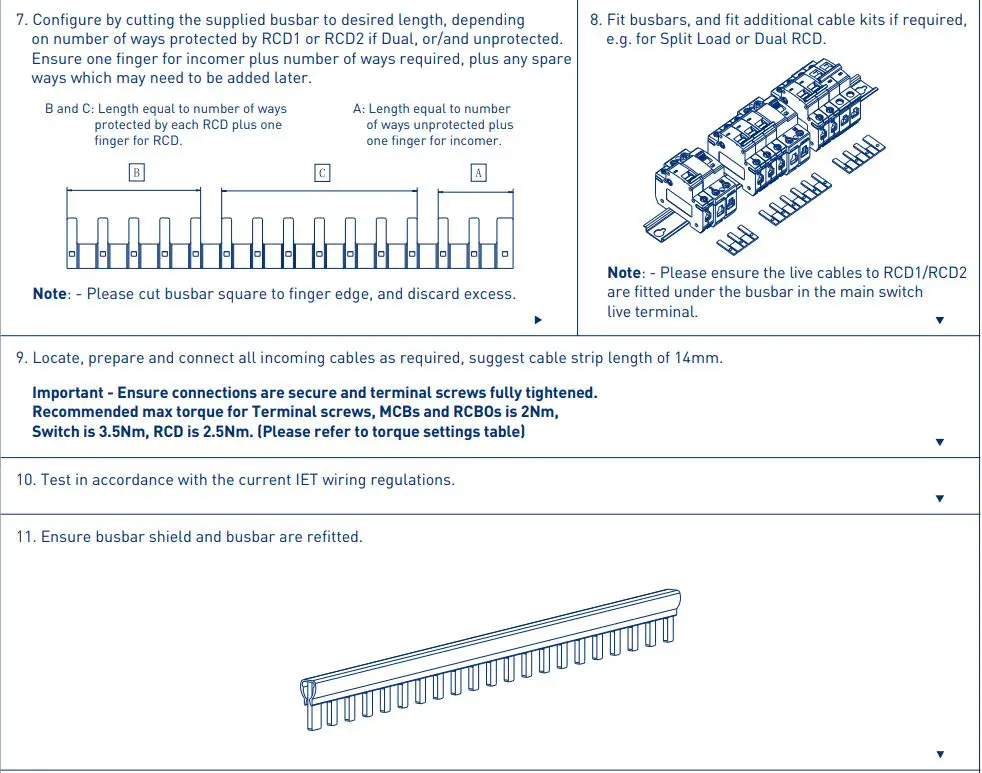 BRITISH GENERAL CFUGA2IL Metal Consumer Unit Instruction Manual - Instructions