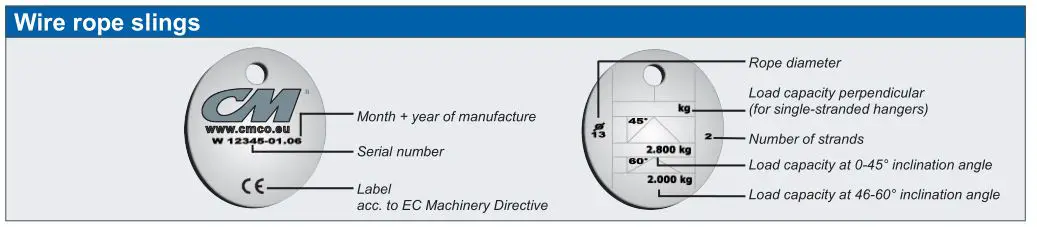 CMCO Wire Rope Slings - Wire rope slings