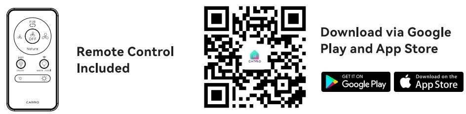 CARRO Integrated LED Indoor Outdoor Nickel DC Motor Smart Ceiling Fan w Light Remote - qr code
