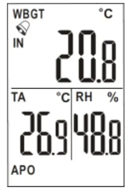 TRIPLETT HSDL300 Heat Stress WBGT Datalogger - Display mode