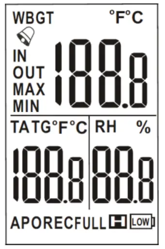 TRIPLETT HSDL300 Heat Stress WBGT Datalogger - LCD display