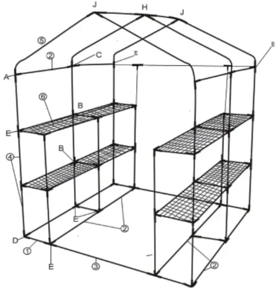 Flower house SGFT88298 Deluxe Walk-In 2-Tier 8 Shelf Greenhouse - fig 2