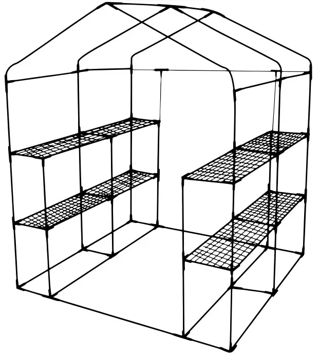 Flower house SGFT88298 Deluxe Walk-In 2-Tier 8 Shelf Greenhouse