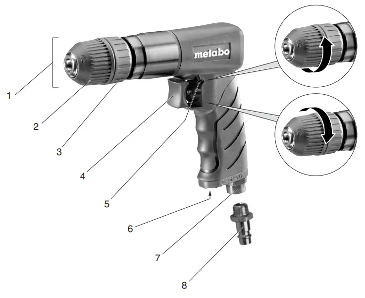 metabo DB 10 Compressed Air Drill - fig1
