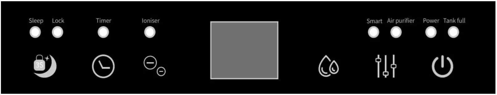 electriQ AQUA-DRY 5L Compressor Dehumidifier - CONTROL PANEL