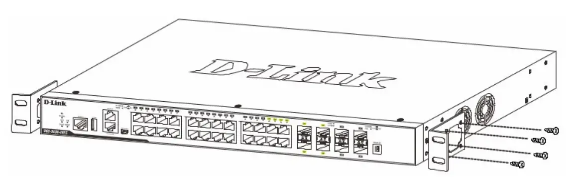 Attaching rack-mount brackets to the switch