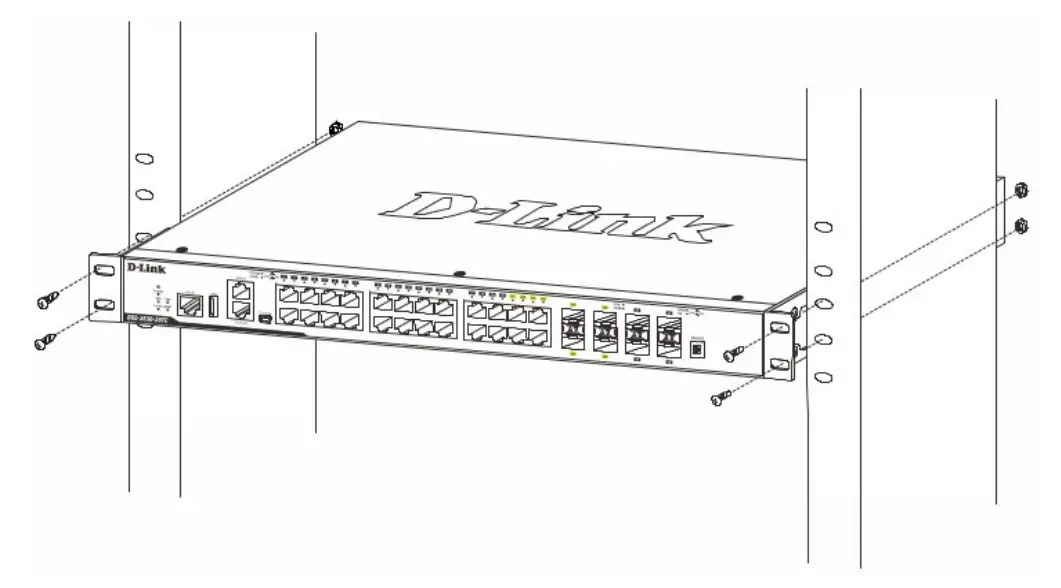 Installing the switch in a rack